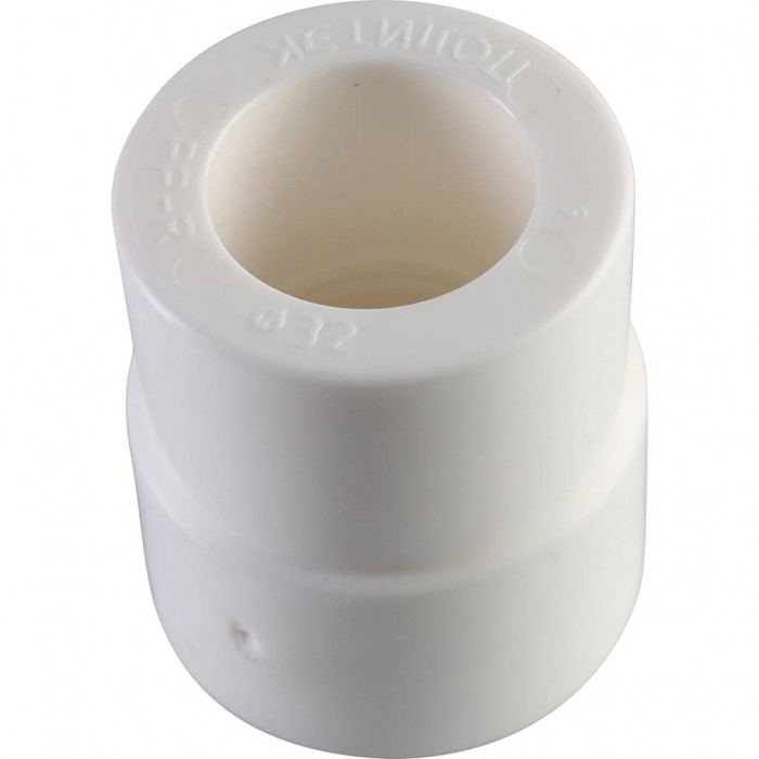 Политэк 32х25 Муфта переходная внутр./наруж. для полипропиленовых труб под сварку (цвет белый)