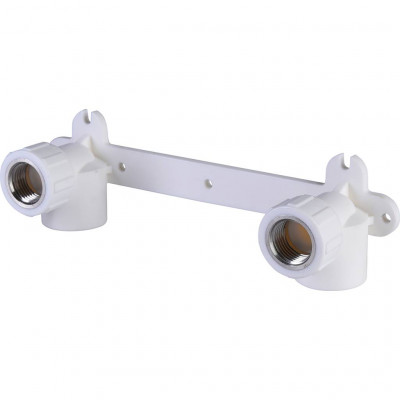 Политэк 25х1/2 Настенный комплект с внутренней резьбой для смесителя для полипропиленовых труб под сварку (цвет белый)