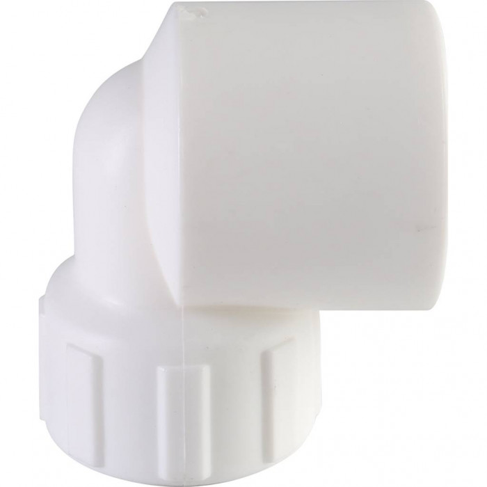 Угольник Политэк 32x3/4 с внутренней резьбой для полипропиленовых труб под сварку (цвет белый)