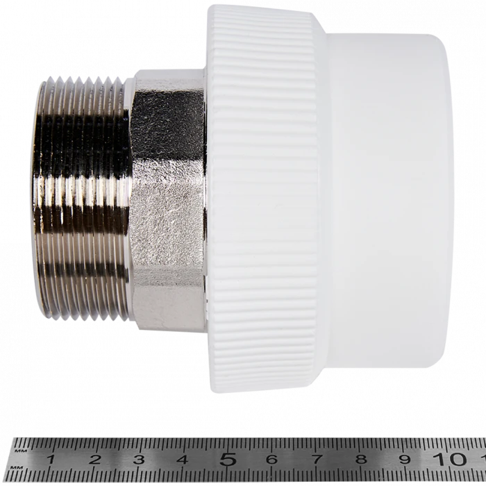 Муфта комбинированная Pro Aqua d= 63-2 PP-R под ключ НР Белая