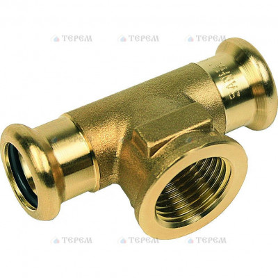 Sanha 8130G пресс-фитинг, бронза, тройник ВПр-ВР-ВПр 28x3/4x28 для медных труб прессовой