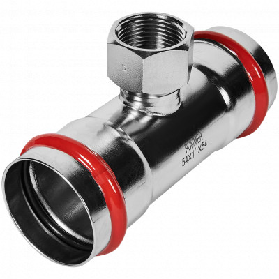 ROMMER RSS-0015-000541 ROMMER Тройник-переходник-ВР, 54х1, из нержавеющей стали прессовой