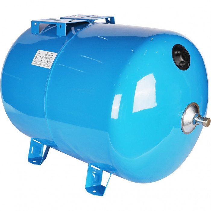 STOUT STW-0003 Расширительный бак, гидроаккумулятор 100 л. горизонтальный (цвет синий)