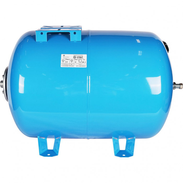 STOUT STW-0003 Расширительный бак, гидроаккумулятор 100 л. горизонтальный (цвет синий)