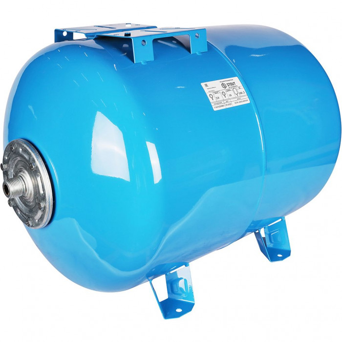 STOUT STW-0003 Расширительный бак, гидроаккумулятор 100 л. горизонтальный (цвет синий)