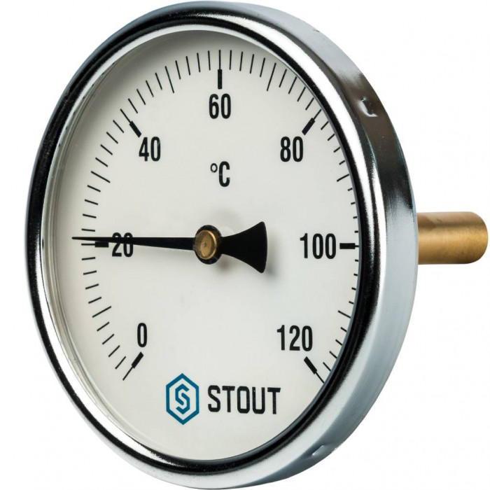 Термометр биметаллический STOUT с погружной гильзой 75 мм SIM-0001-107515