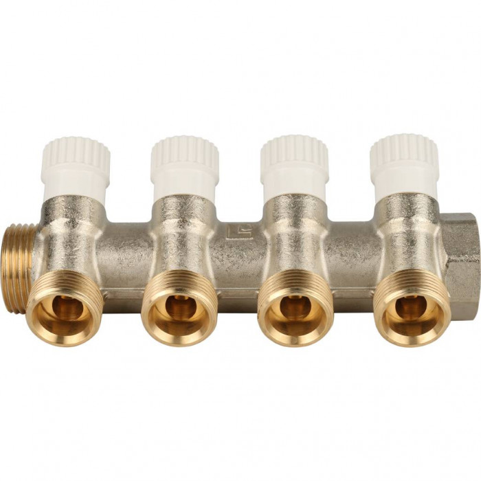 STOUT Коллектор распределительный 1", 4 отвода 3/4"ЕК