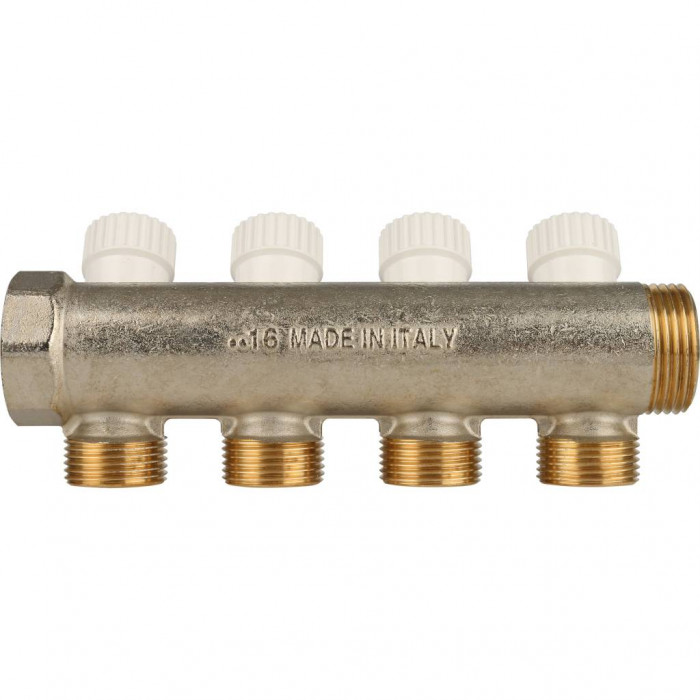 STOUT Коллектор распределительный 1", 4 отвода 3/4"ЕК