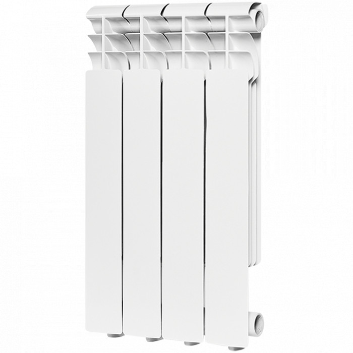 Алюминиевый радиатор ROMMER Profi 500, 4 секций, боковое подключение, белый
