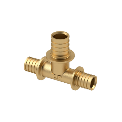 Тройник переходной RTP аксиальный, латунь,20х25х20, желтый