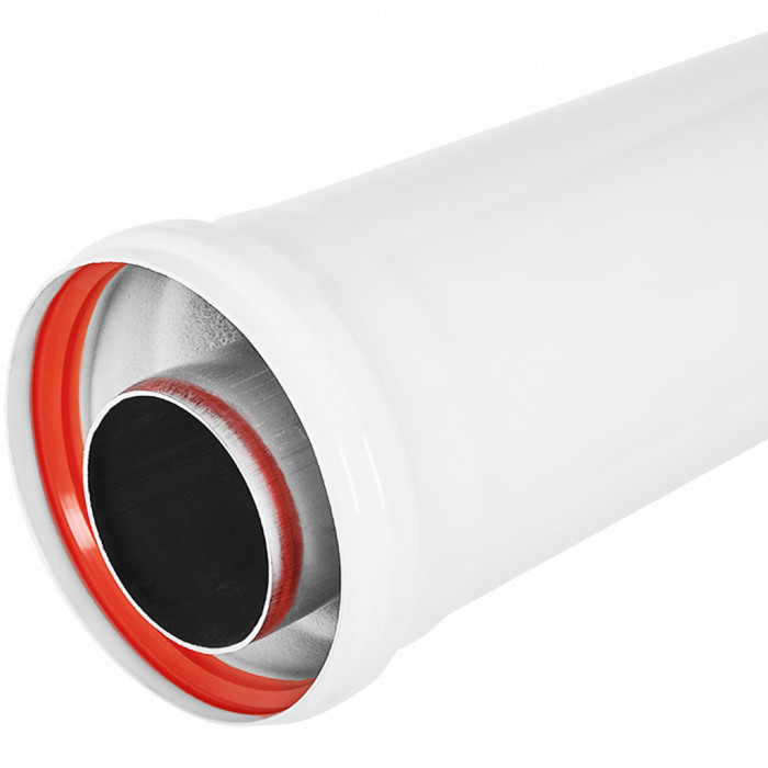 ROMMER RCA-6010-002000 Удлинитель дымохода коакс. раструбн. 60/100 L 2000