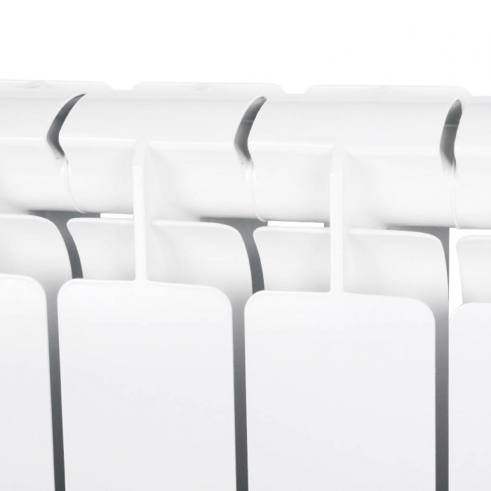 Алюминиевый радиатор STOUT Bravo 500, 9 секций, боковое подключение, белый