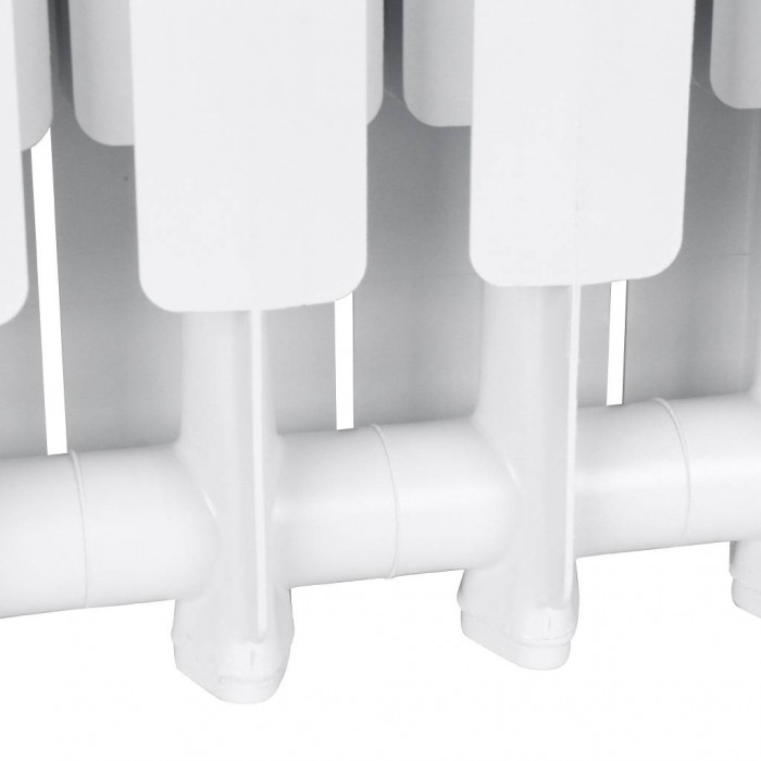 Алюминиевый радиатор STOUT Bravo 500, 9 секций, боковое подключение, белый