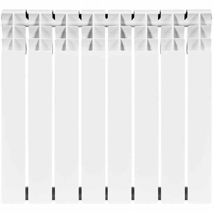 Биметаллический радиатор ROMMER Optima 500, 8 секций, боковое подключение, белый