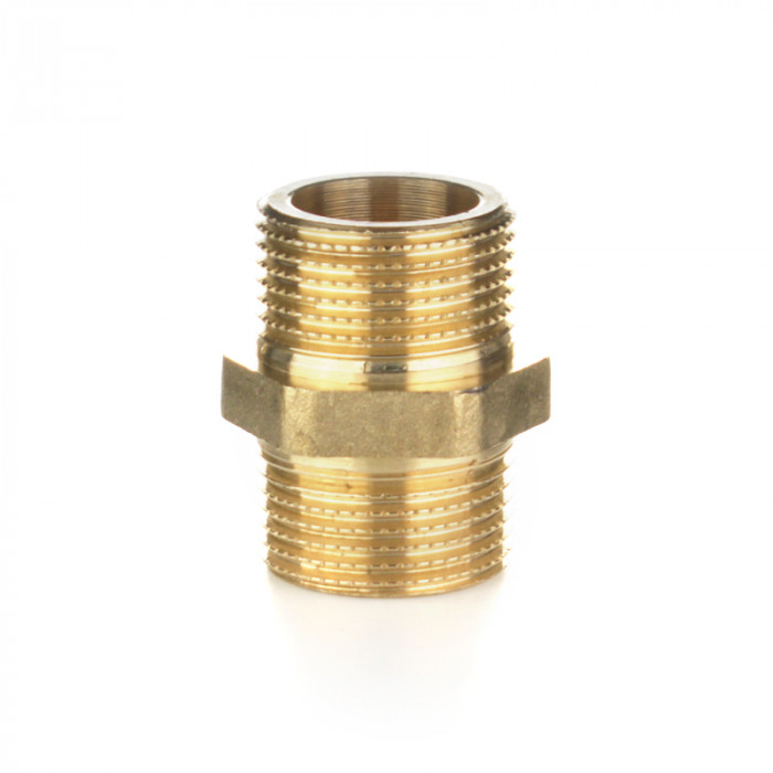 Ниппель равнопроходной, НН 1/4", латунь