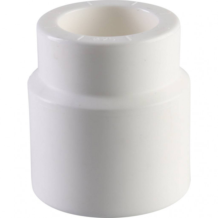 Политэк 40х25 Муфта переходная внутр./наруж. для полипропиленовых труб под сварку (цвет белый)