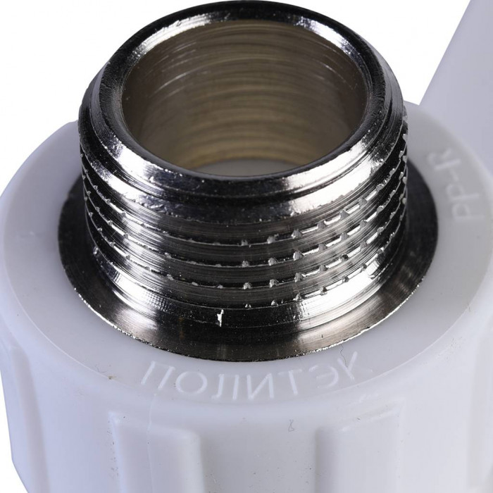 Политэк 20х1/2 Настенный комплект с наружной резьбой для смесителя для полипропиленовых труб под сварку (цвет белый)