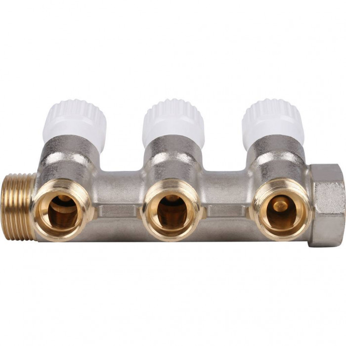 STOUT Коллектор распределительный 3/4", 3 отвода 1/2"