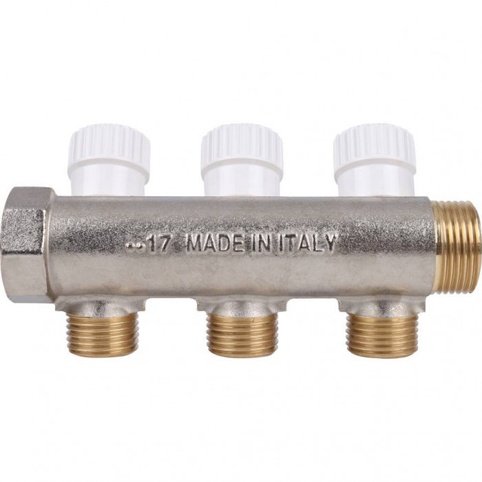 STOUT Коллектор распределительный 3/4", 3 отвода 1/2"