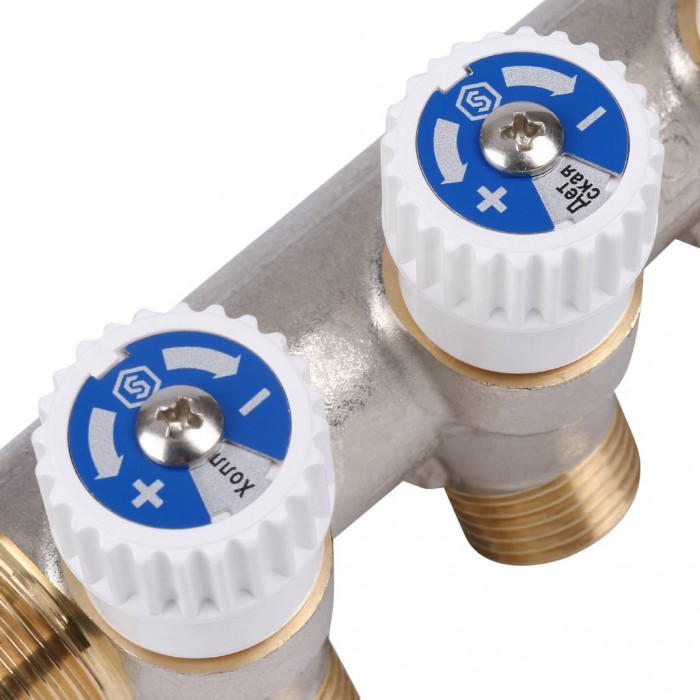 STOUT Коллектор распределительный 3/4", 3 отвода 1/2"