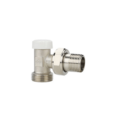 Запорный радиаторный клапан (вентиль) ручной регулировки Varmega VM10202, 1/2&quot; x 3/4&quot;EK НР, угловой