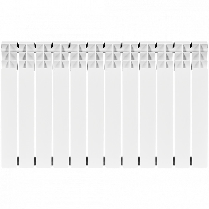 Биметаллический радиатор ROMMER Optima BM 500, 12 секций, боковое подключение, белый