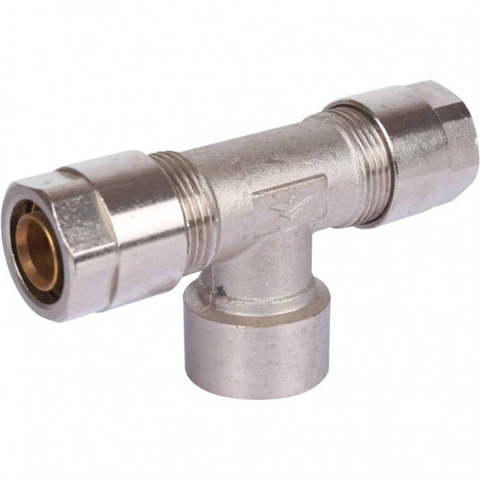 Тройник с внутр.резьбой Prandelli Multyrama (20х2,0х3/4) для металлопластиковых труб винтовой