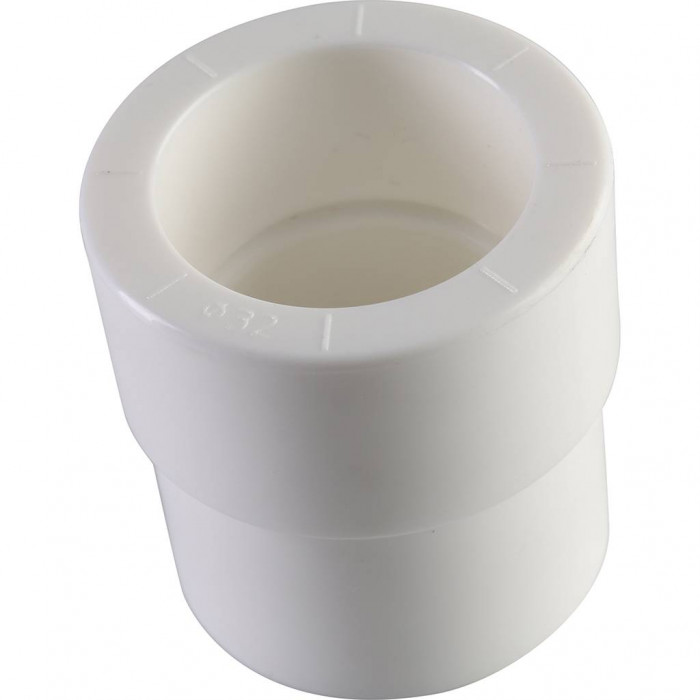Политэк 40х32 Муфта переходная внутр./наруж. для полипропиленовых труб под сварку (цвет белый)