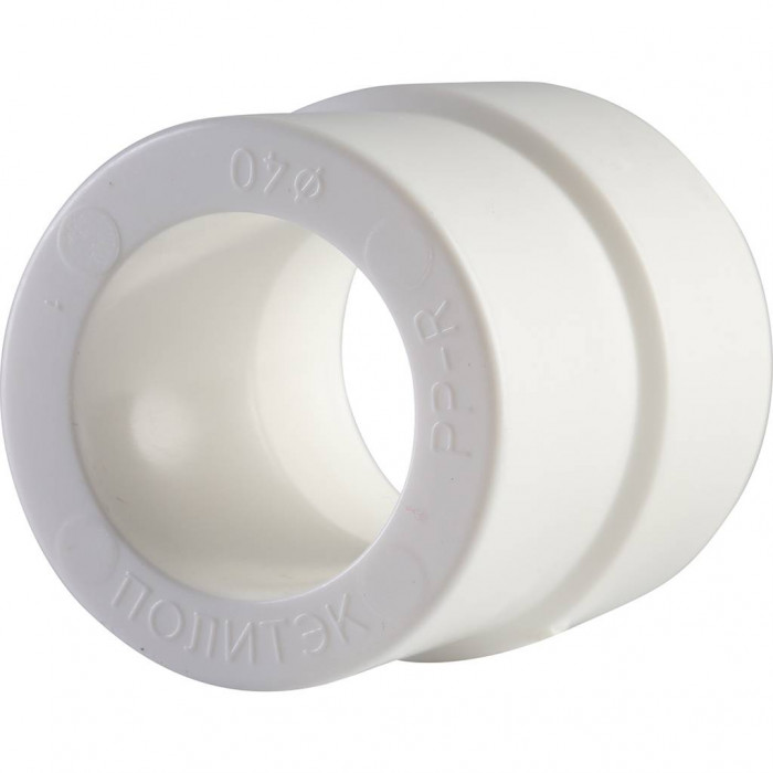Политэк 40х32 Муфта переходная внутр./наруж. для полипропиленовых труб под сварку (цвет белый)