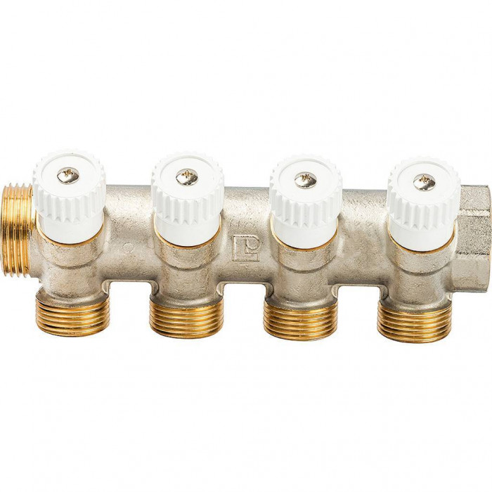 4-х ходовой коллектор LUXOR с перекрывающими кранами CP 454 (G1xG3/4 EK)