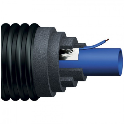 Теплоизолированная труба Usystems (Uponor) Ecoflex Supra Plus 50х4,6/140 PN10 с греющим кабелем 10Вт/м для ХВС