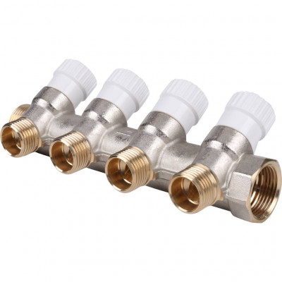 STOUT Коллектор распределительный 3/4&quot;, 4 отвода 1/2&quot;