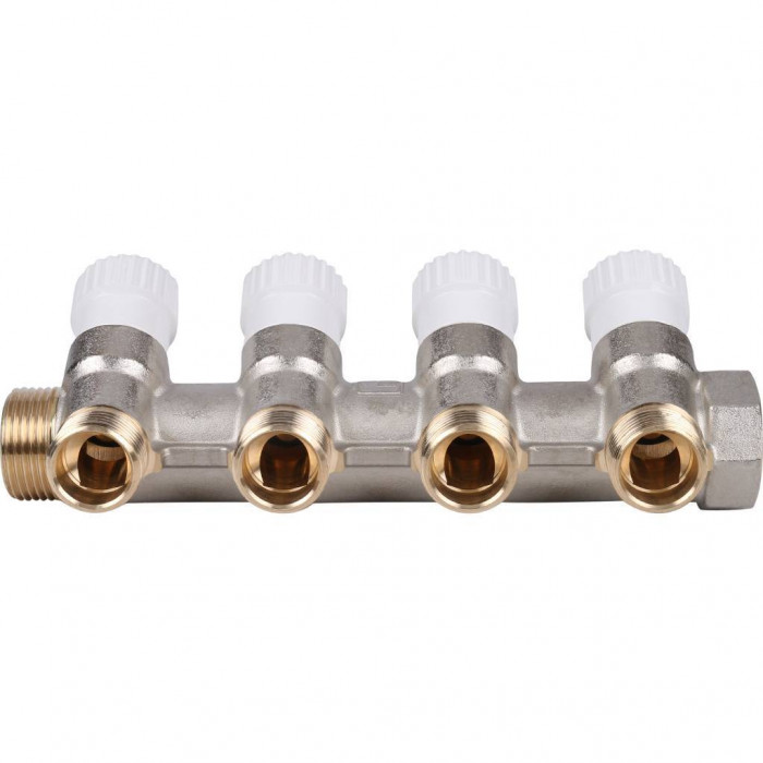 STOUT Коллектор распределительный 3/4", 4 отвода 1/2"