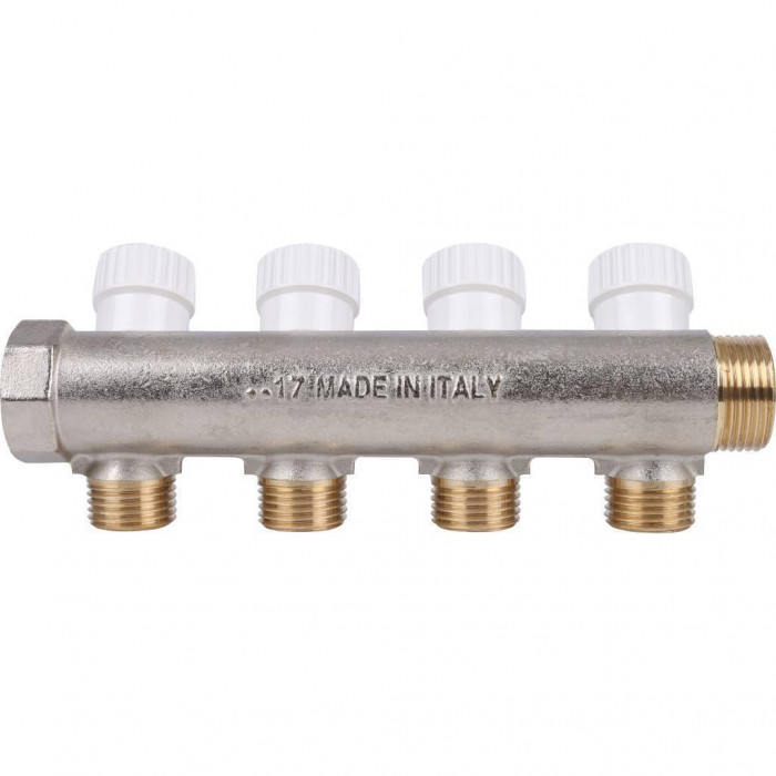 STOUT Коллектор распределительный 3/4", 4 отвода 1/2"