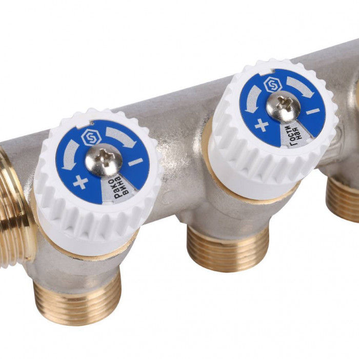 STOUT Коллектор распределительный 3/4", 4 отвода 1/2"