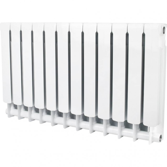 Биметаллический радиатор STOUT Space 500, 12 секций, боковое подключение, белый