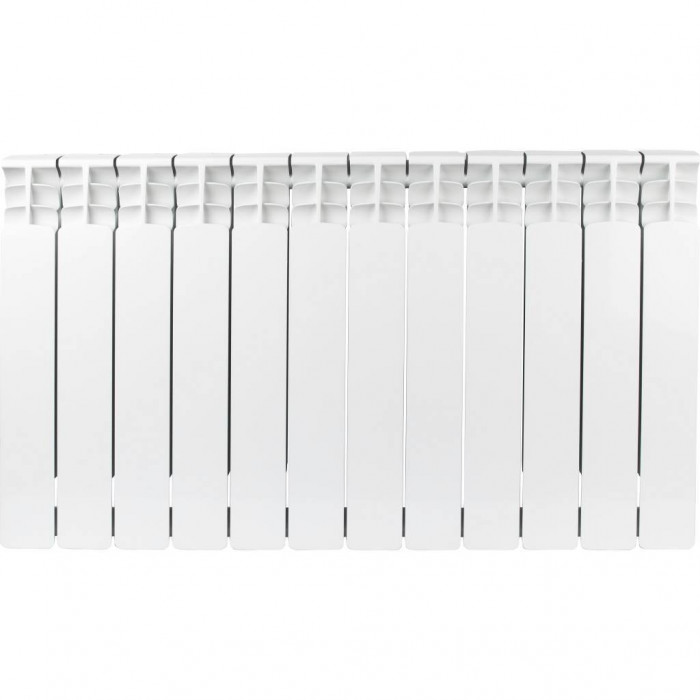 Биметаллический радиатор STOUT Space 500, 12 секций, боковое подключение, белый