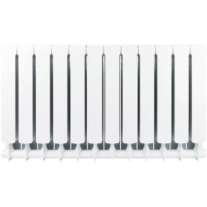 Биметаллический радиатор STOUT Space 500, 12 секций, боковое подключение, белый