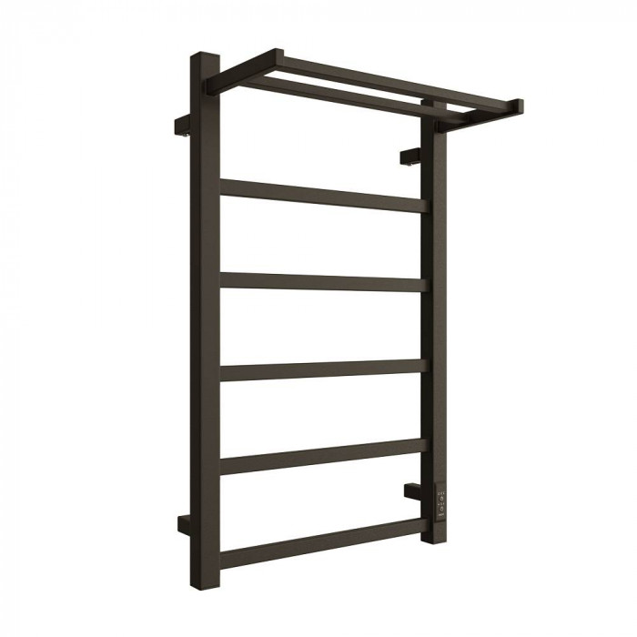 STOUT  SHQ-J2QQ-F08050 STOUT полотенцесушитель электрический JAZZ quadro 80*50 Черный матовый с полкой