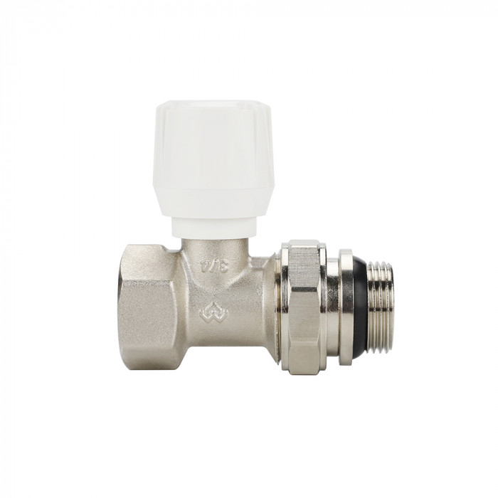 Радиаторный клапан (вентиль) ручной регулировки Varmega VM10113, 3/4" ВР-НР, прямой, с самоуплотняющимся полусгоном