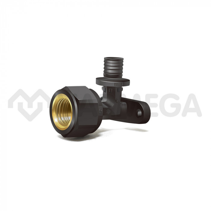 Угольник настенный (водорозетка) с внутренней резьбой Varmega Slide-fit VM51602, 20х1/2", с креплением, аксиальный