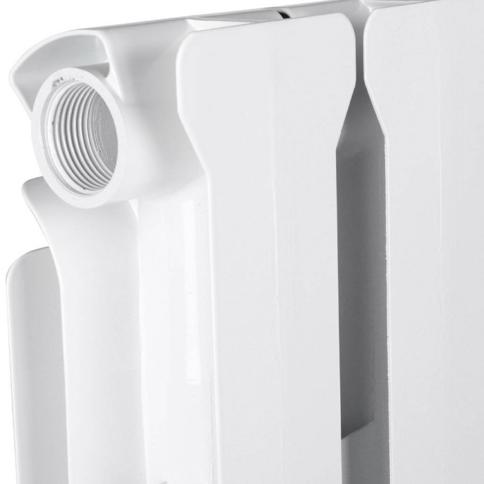 Алюминиевый радиатор STOUT Bravo 500, 13 секций, боковое подключение, белый