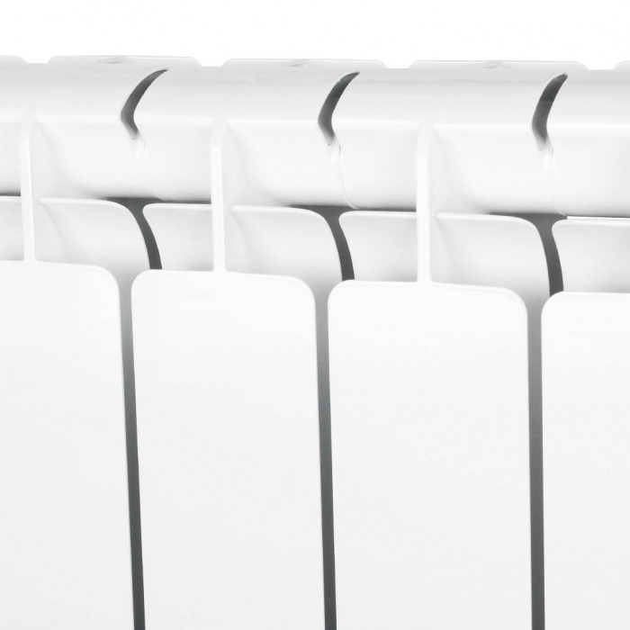 Алюминиевый радиатор STOUT Bravo 500, 13 секций, боковое подключение, белый