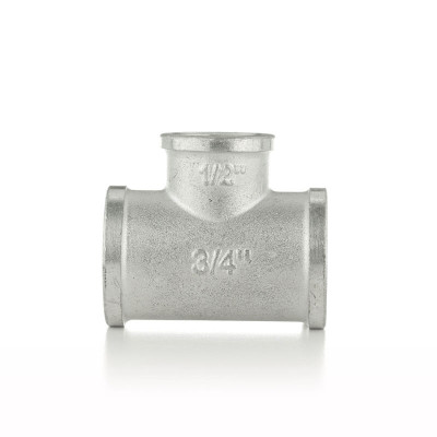 Тройник переходной, ВВВ 3/4&quot;×1/2&quot;×3/4&quot;, TIN латунь