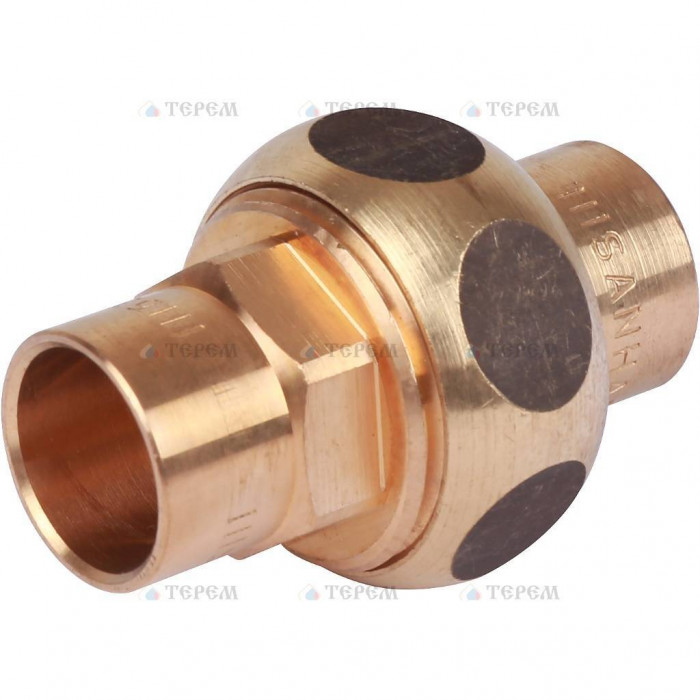 Sanha 4330 сгон ВП-ВП, бронза, с плоским уплотнением 15, для медных труб под пайку