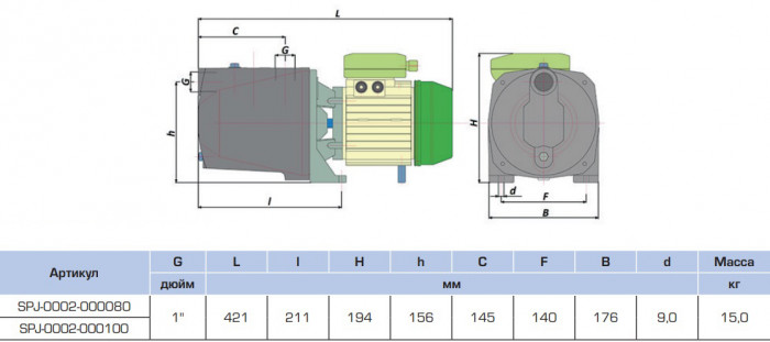 Насос поверхностный STOUT SPJ-0002-000100