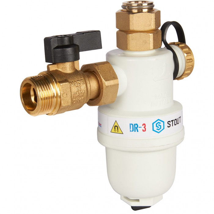 STOUT SFW SFW-0072-000020 STOUT Фильтр -шламоотделитель с магнитом для настенных котлов, G 3/4M-G 3/4RN-G 3/4M,