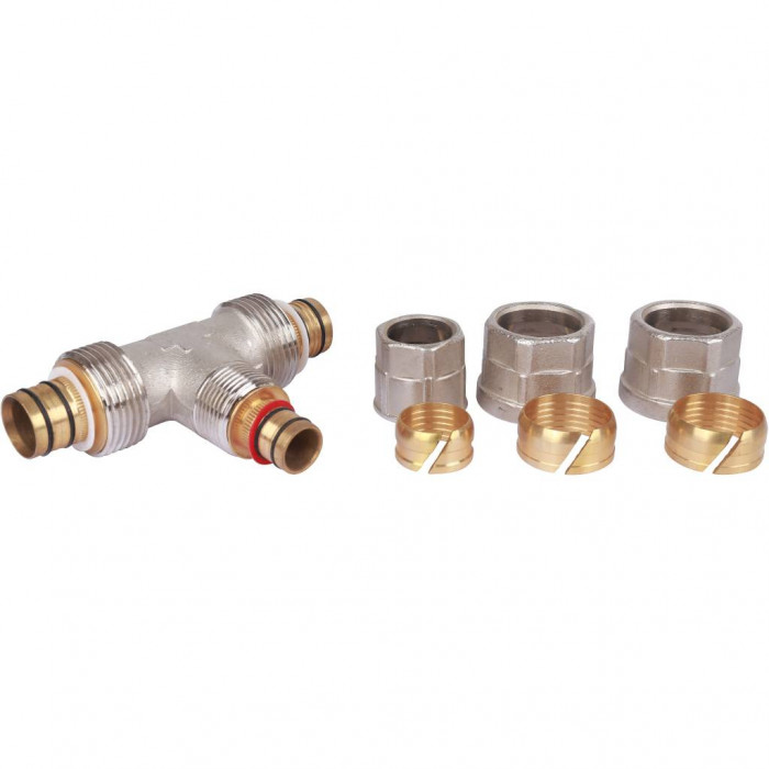 Тройник переходной Prandelli Multyrama (26.3х20.2х26.3) для металлопластиковых труб винтовой