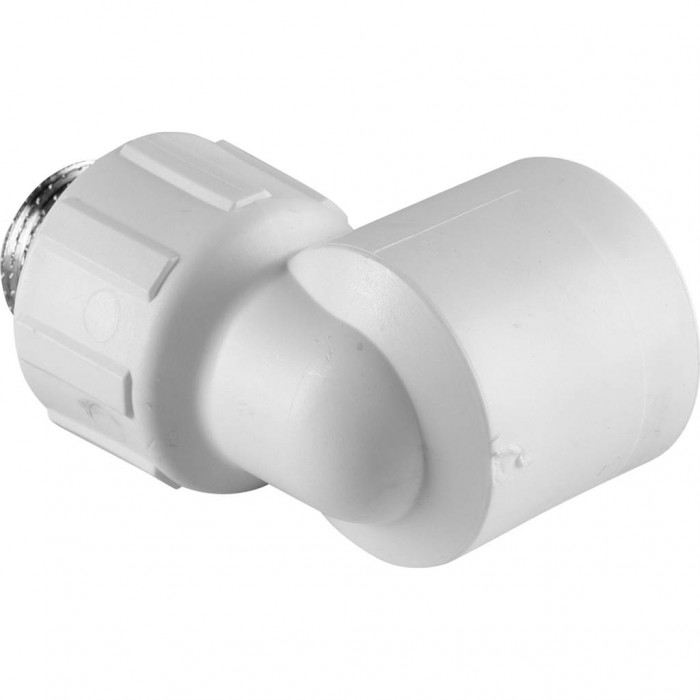 Угольник Политэк 25x3/4 с наружной резьбой для полипропиленовых труб под сварку (цвет белый)