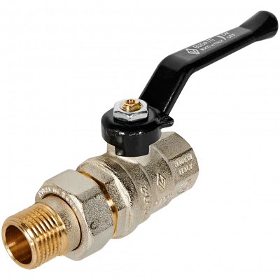 Кран шаровой BUGATTI Oregon 1/2” с полусгоном (ручка-рычаг алюминий) внут-наруж резьба